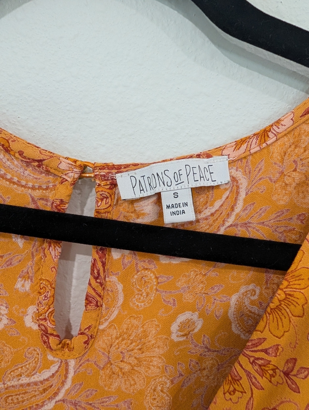 Patrons Of Peace Orange Paisley Dress Size S - Picture 3 of 7